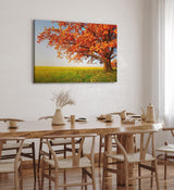 Wandbild 120x80cm Große Eiche Baum Natur Feld Landschaft Horizont