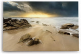 Paul Sinus Wandbild 120x80cm Strand Ozean Meer Gewitterwolken Horizont Sonnenuntergang