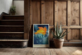 Paul Sinus Kunstdruck 40x60cm Autumn Drop Ahornblatt Wassertropfen Bokeh Makro Kunst Natur