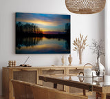 Paul Sinus Wandbild 120x80cm Abenddämmerung über ein See Natur Sonnenuntergang