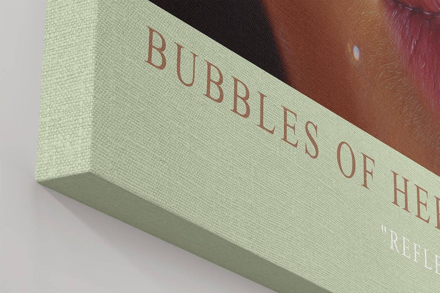 Paul Sinus Wandbild in 40x60cm Bubbles of Her Dream hyperrealistisches Porträt einer Frau mit grünen Augen und Seifenblasen