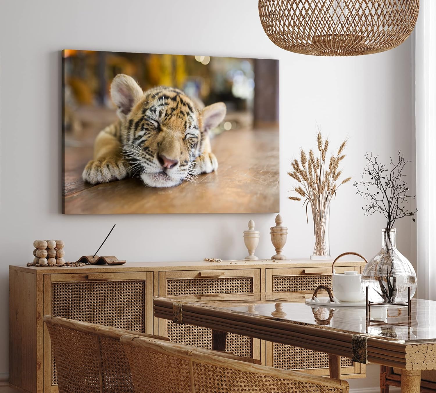 Paul Sinus Wandbild 120x80cm Kleiner Tiger Babytiger Katze Katzenbaby Flauschig