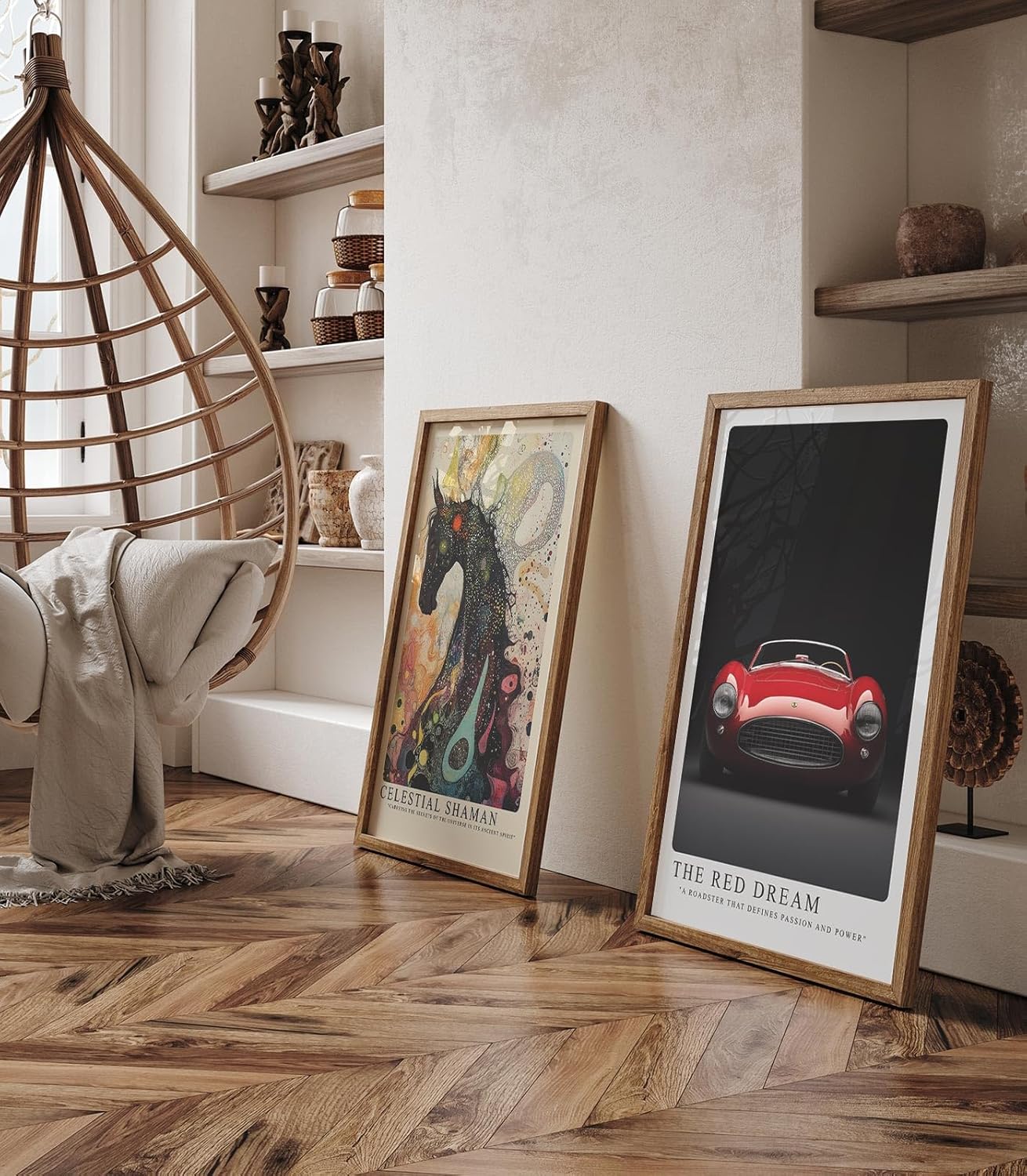 Paul Sinus Leinwandbild 80x120cm The Red Dream Klassischer Roadster Leidenschaft und Kraft Zeitlose Automobilkunst Dynamische Eleganz