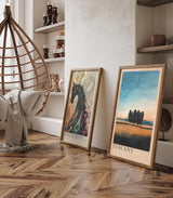Paul Sinus Leinwandbild 80x120cm Toskana – Sanfte Hügellandschaft mit Zypressen im warmen Licht eines mediterranen Sonnenuntergangs