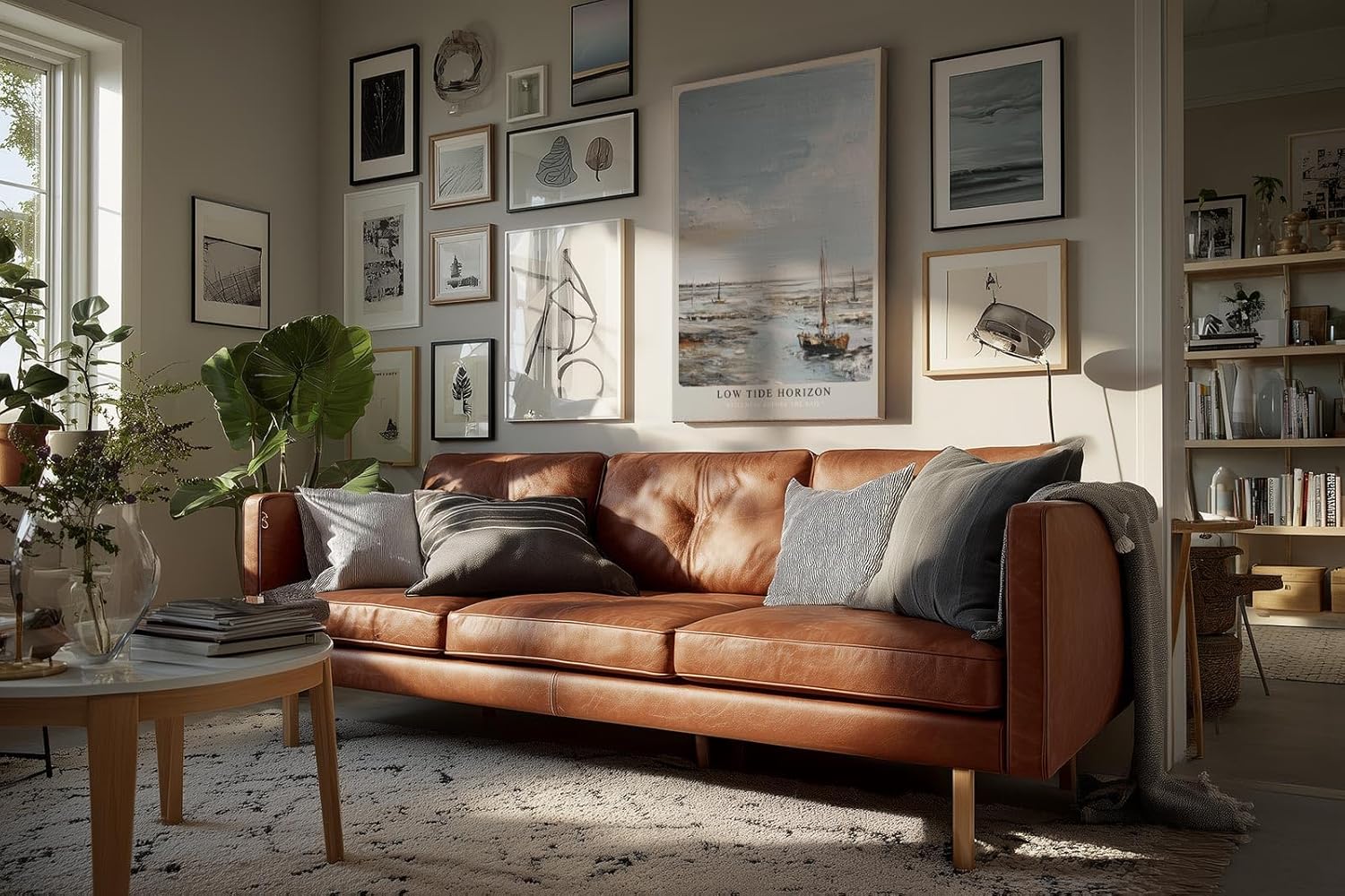 Paul Sinus Wandbild in 40x60cm Segelboote bei Ebbe – maritimes Ölgemälde mit ruhiger Küstenstimmung für entspannende Wohnraumgestaltung