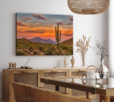 Paul Sinus Wandbild 120x80cm Mexikanische Landschaft Kaktus roter Himmel Sonnenuntergang