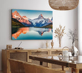 Paul Sinus Wandbild 120x80cm Schweizer Alpen Berggipfel Berge See Bergsee Schneegipfel