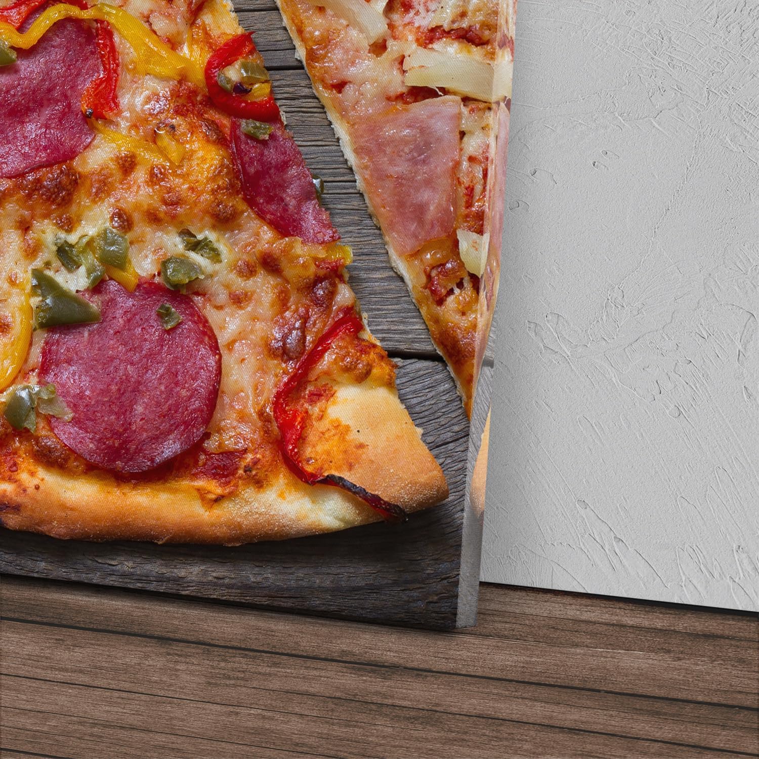 Paul Sinus Wandbild 120x60cm – Leckere Pizzavielfalt, modernes Küchenbild auf Leinwand, rustikale Essenskunst für Küche, Esszimmer, Restaurant, italienische Atmosphäre