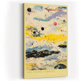 Paul Sinus Wandbild in 40x60cm The Cosmic Current – Farbintensive abstrakte Kunst mit fließenden Farbschichten in Gelb, Blau und Schwarz