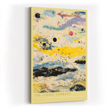 Paul Sinus Wandbild in 40x60cm The Cosmic Current – Farbintensive abstrakte Kunst mit fließenden Farbschichten in Gelb, Blau und Schwarz