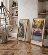 Paul Sinus Leinwandbild 60x90cm Vintage Racing Spirit Klassischer Rennwagen Herbstliche Eleganz Zeitlose Automobilkunst