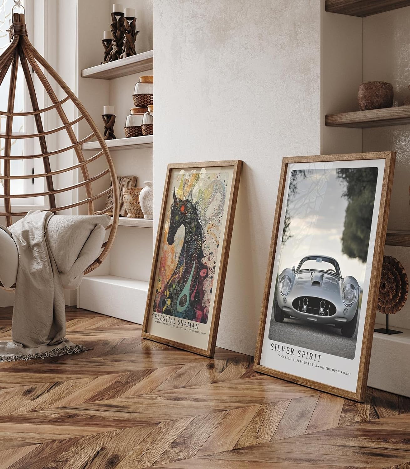 Paul Sinus Leinwandbild 40x60cm Silver Spirit Klassischer Supersportwagen Elegante Automobilkunst Zeitlose Ästhetik Edle Dynamik Hochwertige Wandkunst