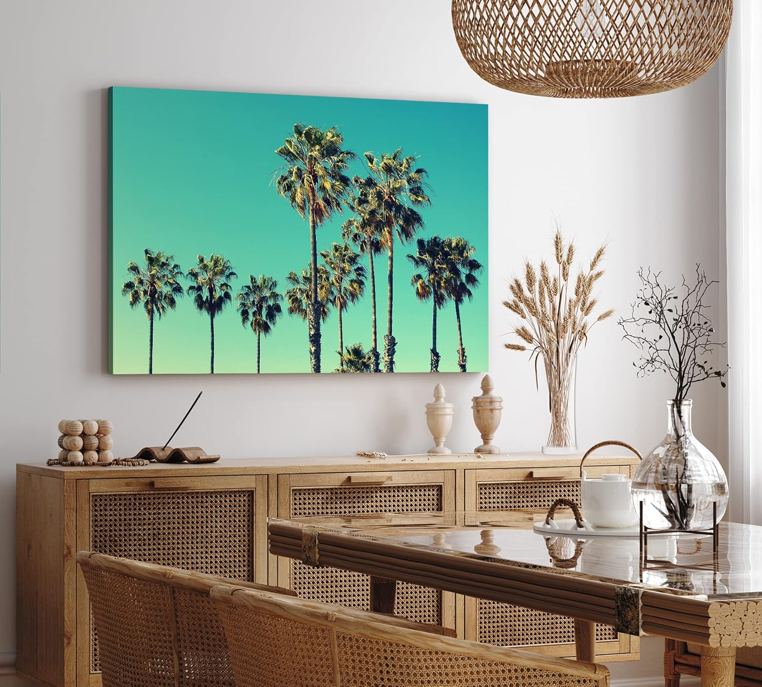 Wandbild 120x80cm Palmen Süden Sonnenschein Sommer Urlaub Paradies