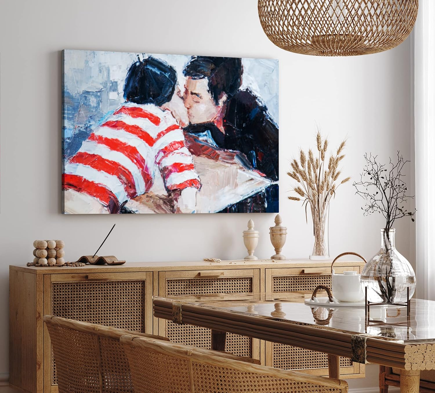 Paul Sinus Wandbild 120x80cm Liebespaar Pärchen Küssen Abstrakt Kunstvoll