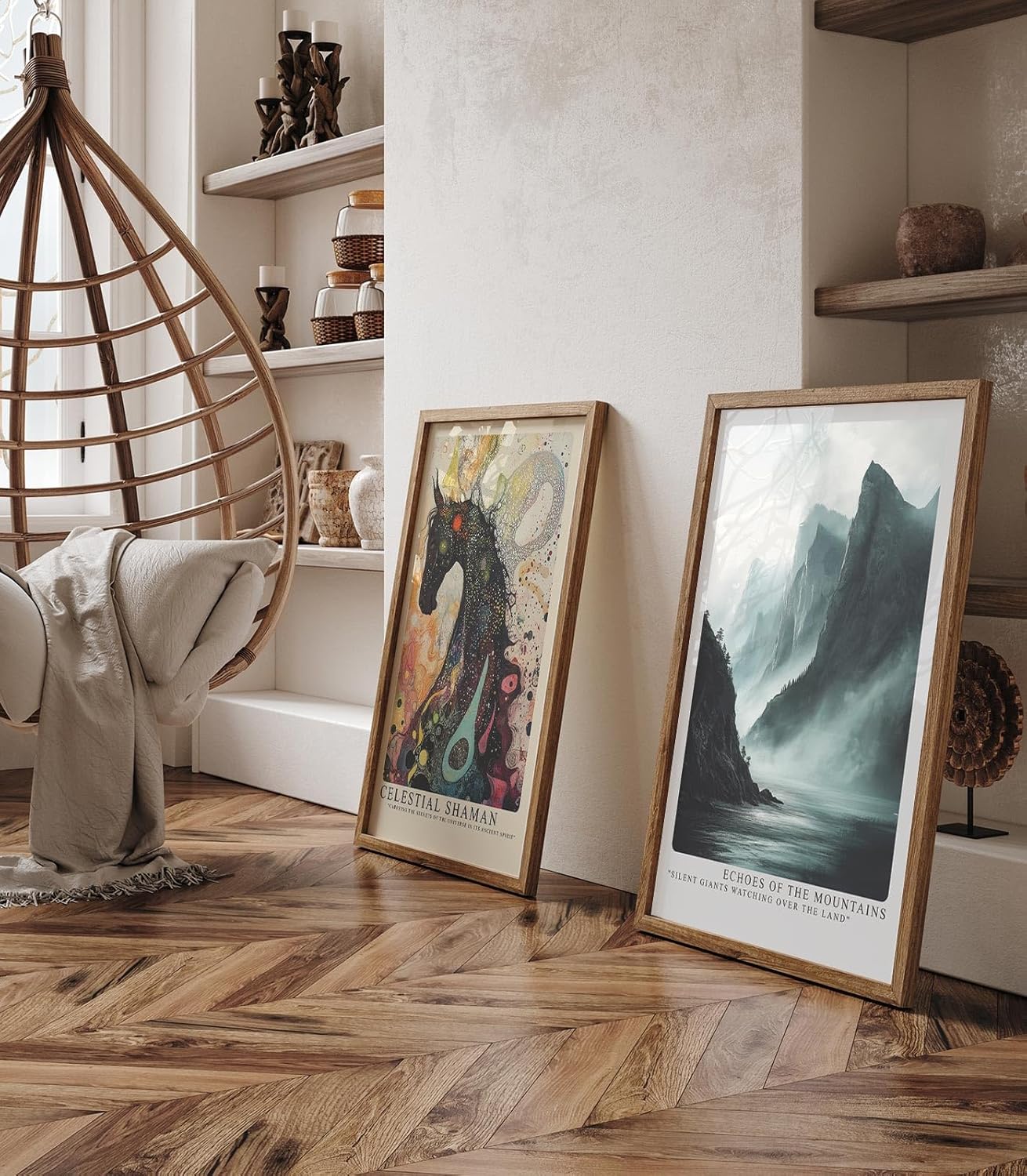 Paul Sinus Leinwandbild 40x60cm Monumentale Bergwelt – Dramatische Felslandschaft im Nebel mit mystischer Atmosphäre und kraftvoller Naturdarstellung