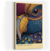 Paul Sinus Wandbild in 40x60cm Gilded Guardian Detailreiches Vogelportrait mit goldenen Akzenten