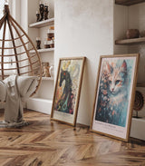 Paul Sinus Leinwandbild 40x60cm Blühende Katze mystisch elegant surreal kunstvolle Wandkunst sanfte Farben harmonisch detailreich faszinierend