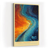 Paul Sinus Wandbild in 40x60cm Cosmic Collision in intensiven Blauund Orangetönen mit dynamischem Farbverlauf für moderne Raumgestaltung