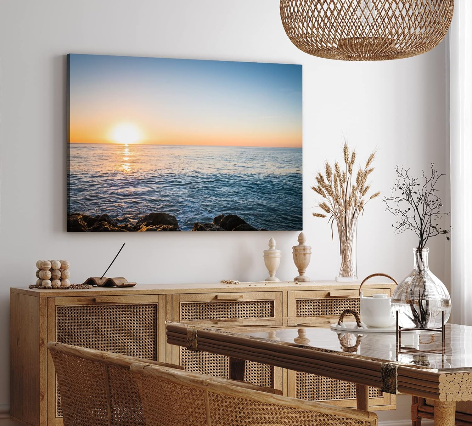 Paul Sinus Wandbild 120x80cm Sonnenuntergang Horizont Ozean Meer Abendröte