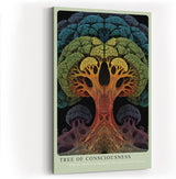 Paul Sinus Wandbild in 40x60cm Tree of Consciousness – farbenprächtiger Baum mit symmetrischer Struktur, abstrakte Naturmetapher