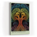 Paul Sinus Wandbild in 40x60cm Tree of Consciousness – farbenprächtiger Baum mit symmetrischer Struktur, abstrakte Naturmetapher