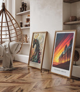 Paul Sinus Leinwandbild 60x90cm Inferno Above spektakulärer Himmel feuriger Sonnenuntergang dramatische Naturstimmung Wald Silhouetten
