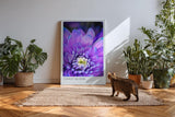 Paul Sinus Kunstdruck 40x60cm Violette Blüte in Nahaufnahme – florales Farbspiel in Lila und Weiß