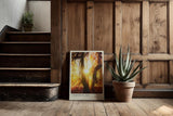 Paul Sinus Kunstdruck 40x60cm Forest Flare – Sonnenstrahlen im goldenen Herbstwald mit leuchtendem Laub