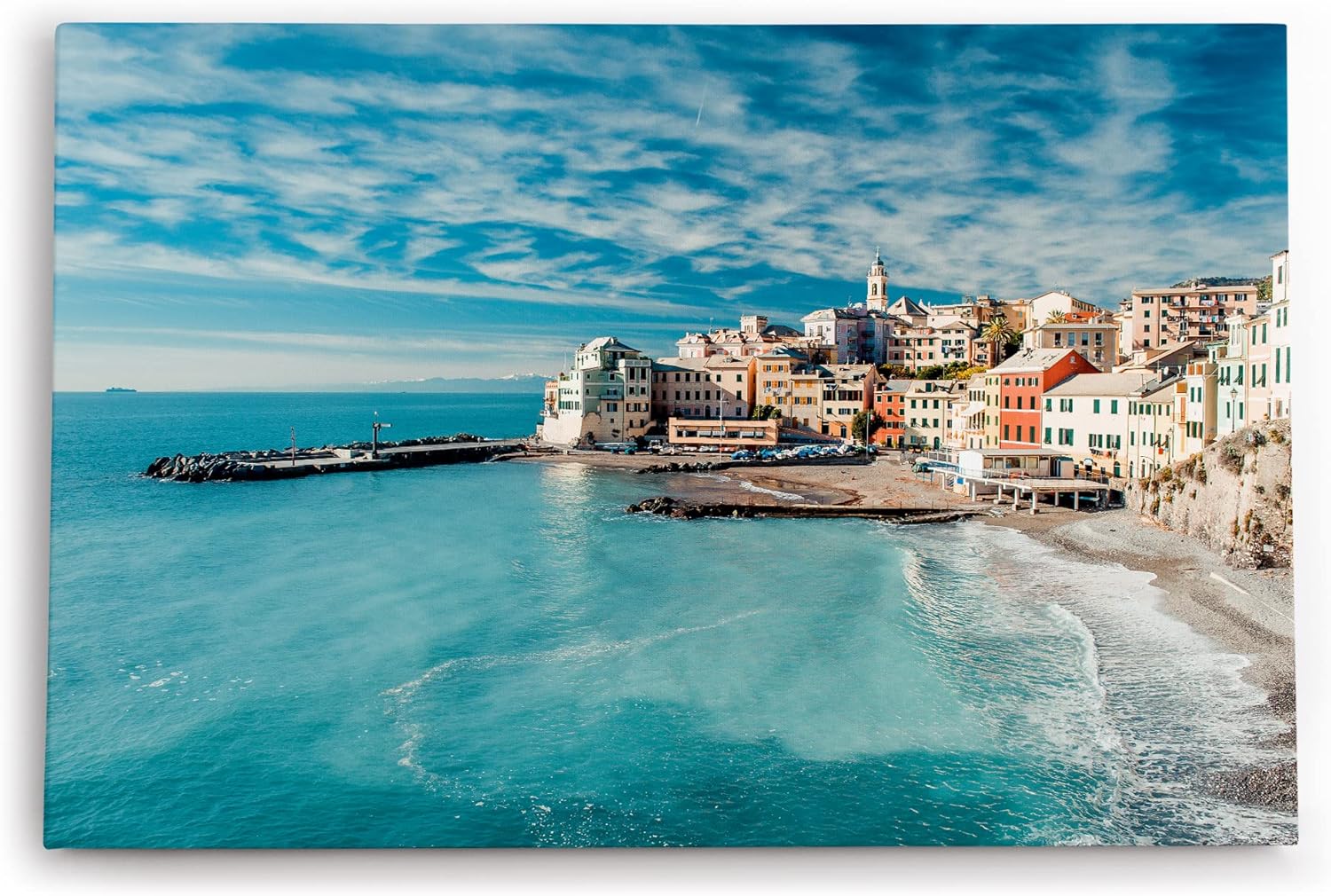 Paul Sinus Wandbild 120x80cm Bogliasco Italien Küstenort Meer Strand Sommer