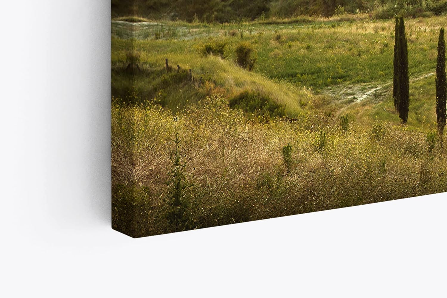Paul Sinus Wandbild 120x80cm Italien Toskana Landschaft Sonnenuntergang roter Himmel