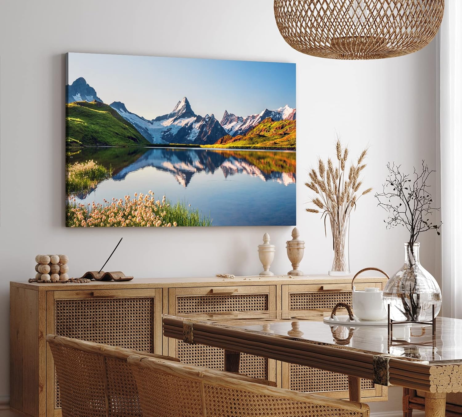 Paul Sinus Wandbild 120x80cm Bachalpsee Schweiz Alpensee See Landschaft Berggipfel