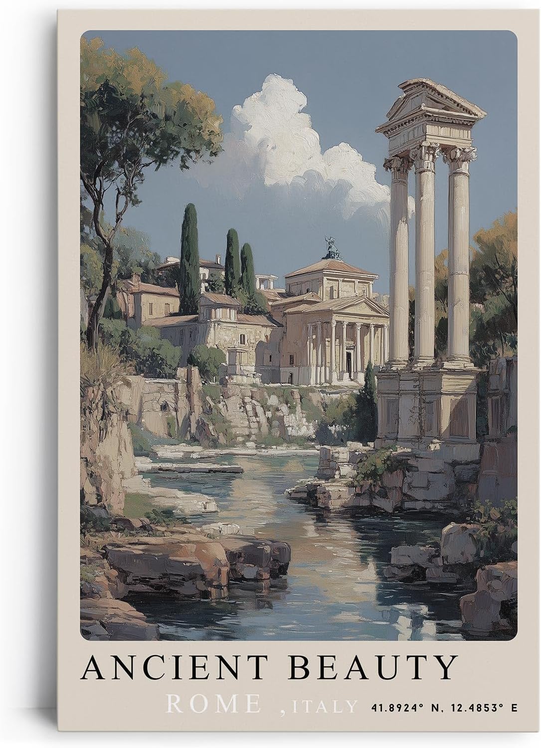 Paul Sinus Leinwandbild 40x60cm Ancient Beauty – Rom, Antike, Architektur, Ruinen, Historisch, Klassisch, Erbe, Italien, Monument, Kultur, Geschichte
