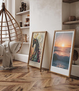 Paul Sinus Leinwandbild 40x60cm Stille am Sonnenuntergang – Sanfte Meereswellen mit goldenem Licht und beruhigender Atmosphäre