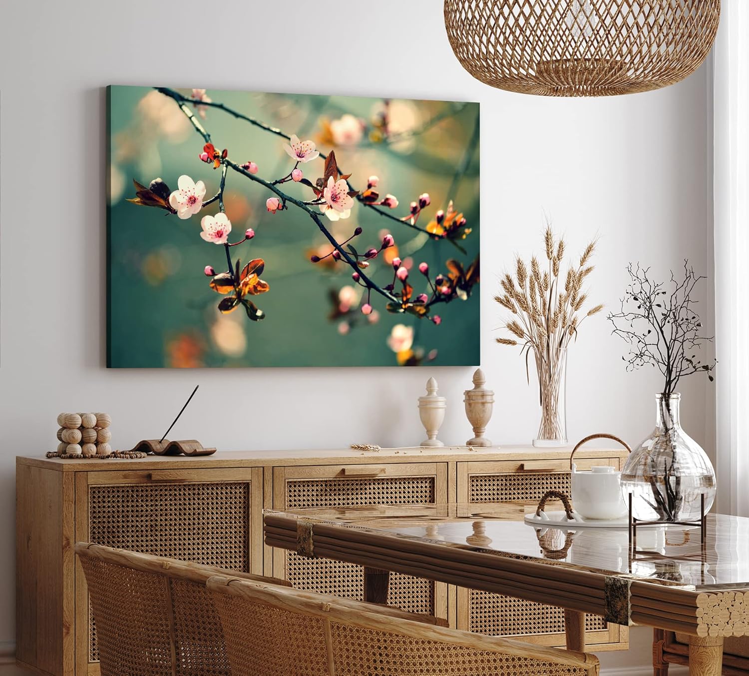 Paul Sinus Wandbild 120x80cm Kirschblüten Frühling Ast Zweig Baumblüten Blüten