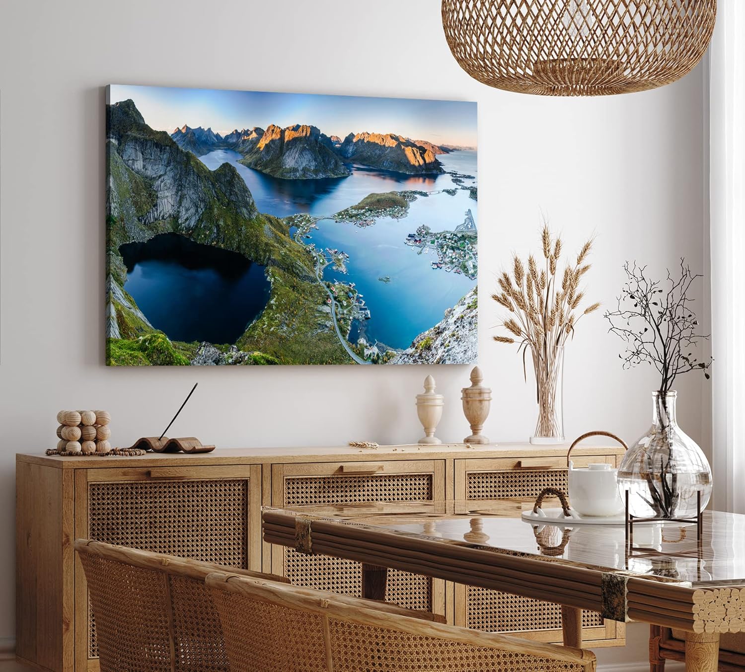 Paul Sinus Wandbild 120x80cm Lofoten Norwegen Inseln Meer Berge Natur