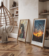 Paul Sinus Leinwandbild 60x90cm Cosmic Vortex Leinwandbild atemberaubende Landschaft mit spiralförmigem Himmel und Silhouette im Sonnenuntergang