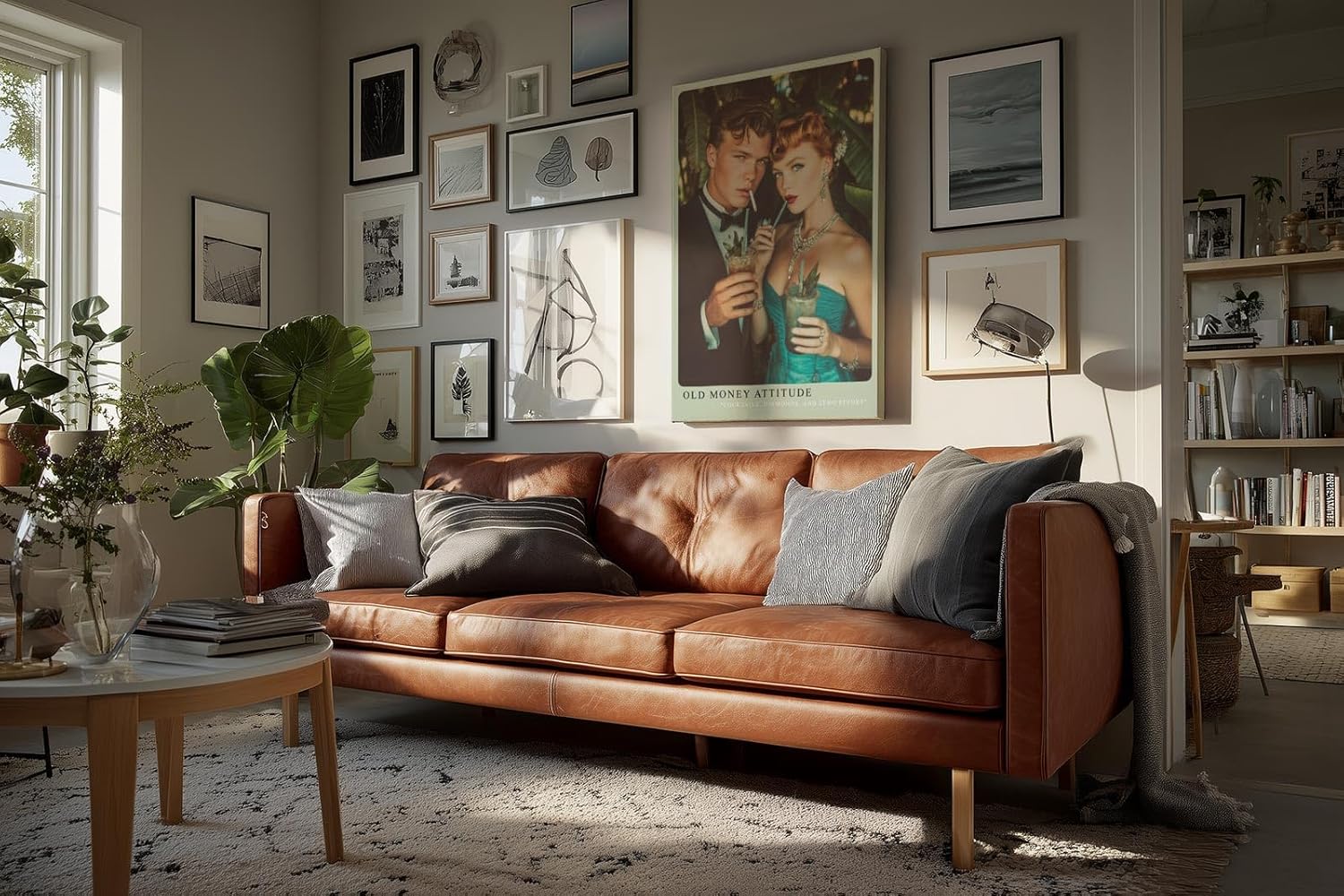 Paul Sinus Wandbild in 40x60cm Glamouröses Paar im Retro-Stil mit Cocktails und luxuriösen Accessoires