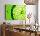 Paul Sinus Wandbild 120x80cm Zitrone Limette Grün Nahaufnahme Frucht Dekorativ