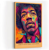 Paul Sinus Wandbild in 40x60cm Jimi's Electric Universe Buntes Musikerportrait mit intensiven Farbverläufen