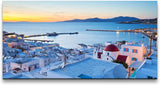 Griechenland Skyline ca. 130x70cm Wandbild inklusive Schattenfugenrahmen weiss - Panorama Leinwand Bild XXL Format Wandbilder Wohnzimmer Wohnung Deko Kunstdrucke