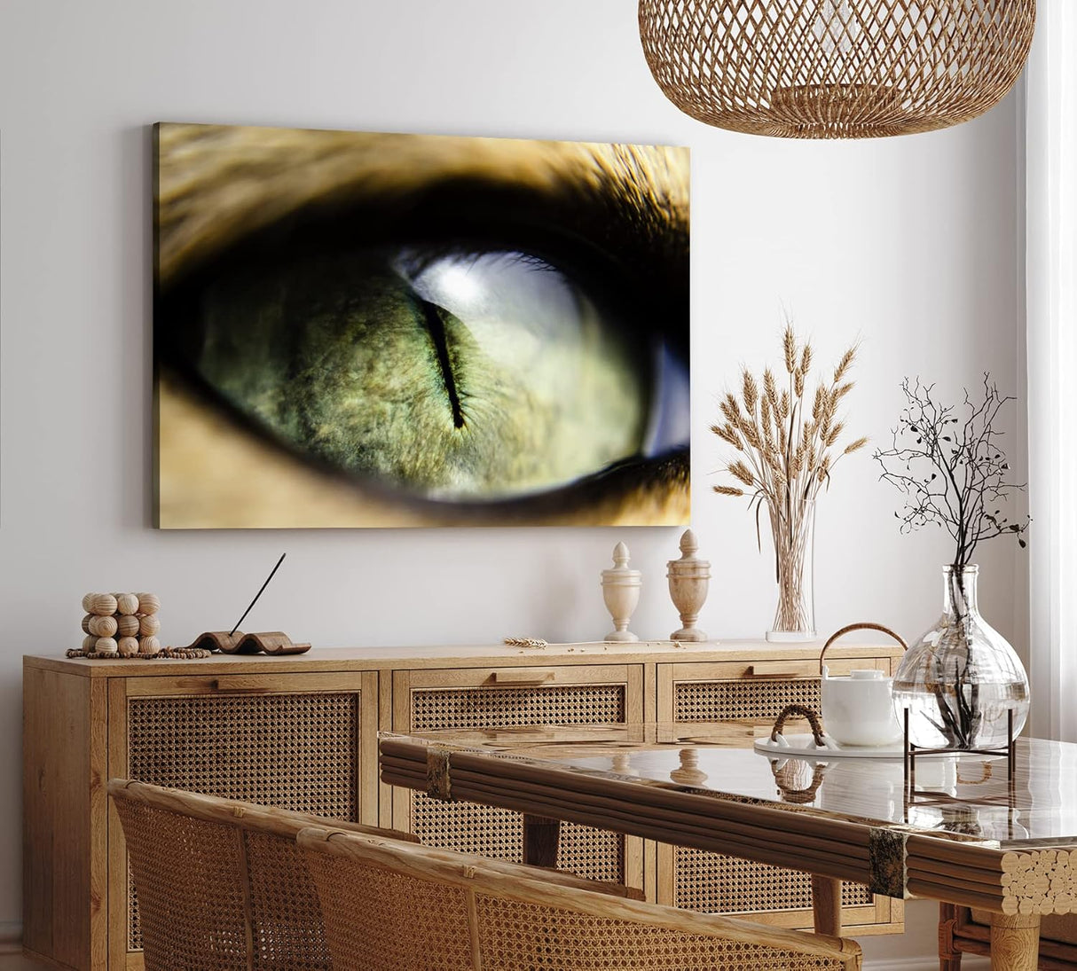 Paul Sinus Wandbild 120x80cm Katzenauge Auge Fotokunst Nahaufnahme Katze