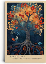 Paul Sinus Leinwandbild 40x60cm Baum des Lebens mystisch farbenfroh kunstvolle Wandkunst surreal harmonisch faszinierend symbolisch warm leuchtend