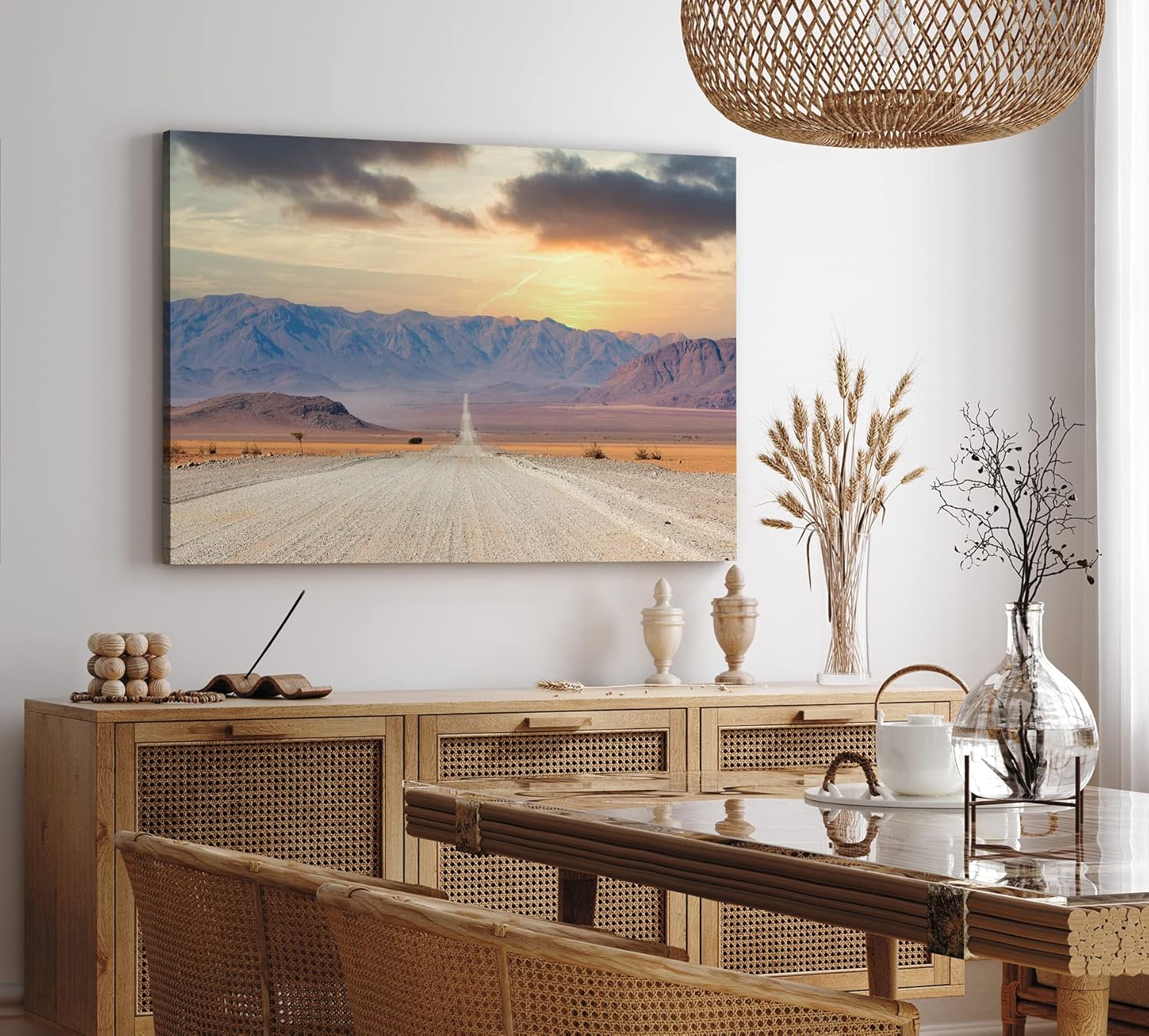 Paul Sinus Wandbild 120x80cm Namibia Afrika Wüstenlandschaft Straße Berge