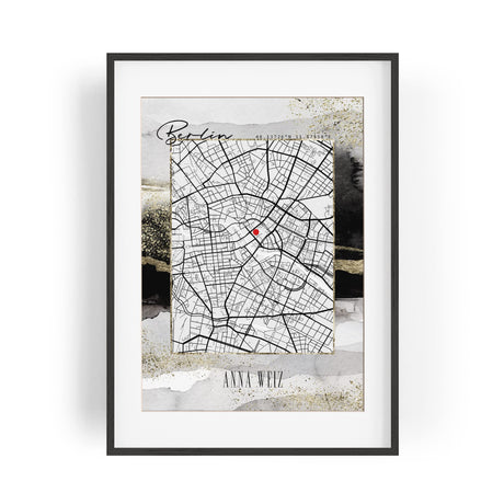 Paul Sinus Bilderrahmen personalisierbar mit deinen GPS Koordinaten und Namen. 30cm x 42cm Holz Wechselrahmen mit Glas und Passepartout. Individuelles und einzigartiges Geschenk. (ohne Rahmen)