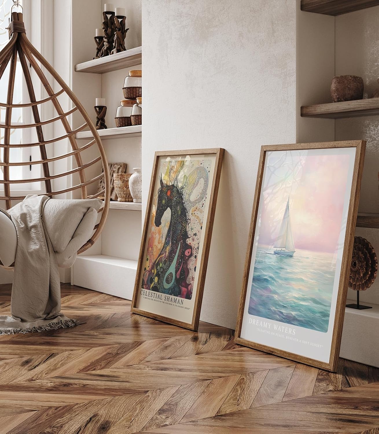 Paul Sinus Leinwandbild 40x60cm verträumtes Segelboot auf ruhigem Meer mit sanften Pastelltönen und harmonischer Lichtstimmung – kunstvolles Leinwandbild