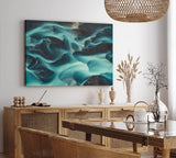 Paul Sinus Wandbild 120x80cm Luftaufnahme Berge Nebel Vogelperspektive Kunstvoll Abstrakt