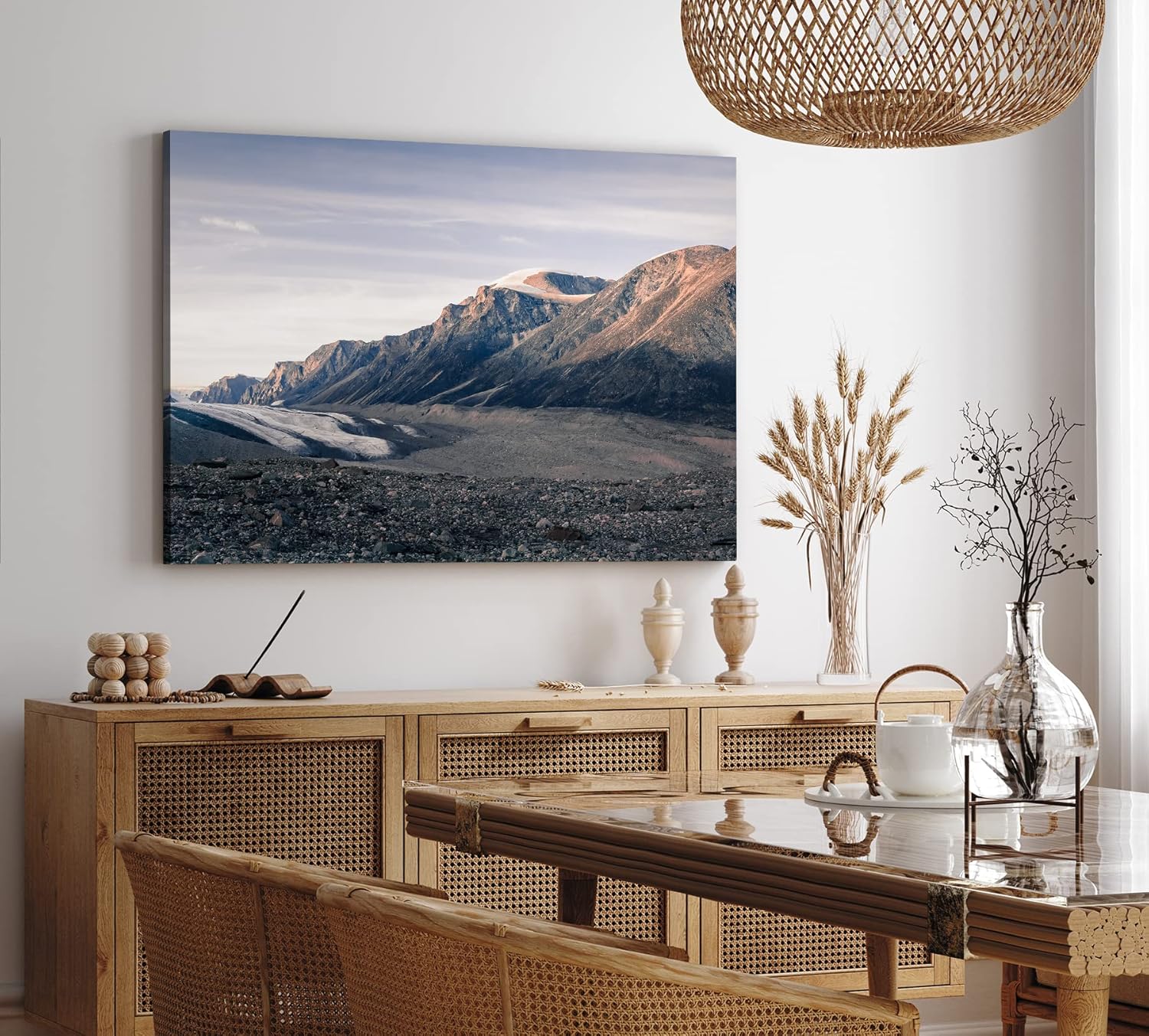 Paul Sinus Wandbild 120x80cm Berge Gebirge Bergkette Himmel Wolken Berglandschaft