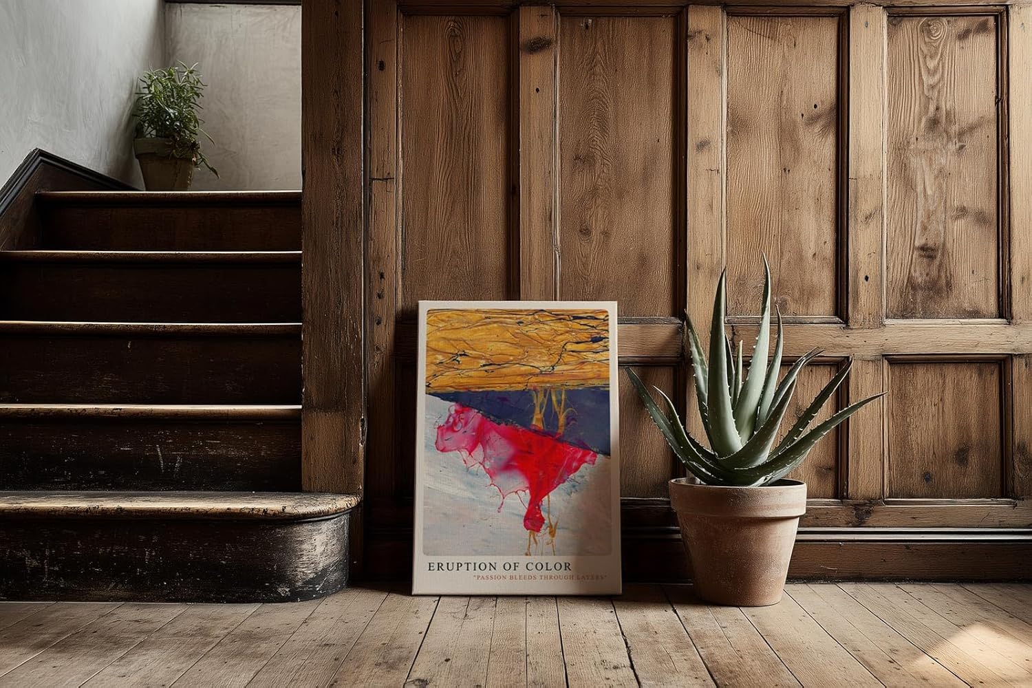 Paul Sinus Kunstdruck 40x60cm Eruption of Color Rot Gelb Expressionismus Farbexplosion Leidenschaft