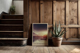 Paul Sinus Kunstdruck 40x60cm Lake Dreamscape – Sternenhimmel über ruhigem Bergsee mit Boot