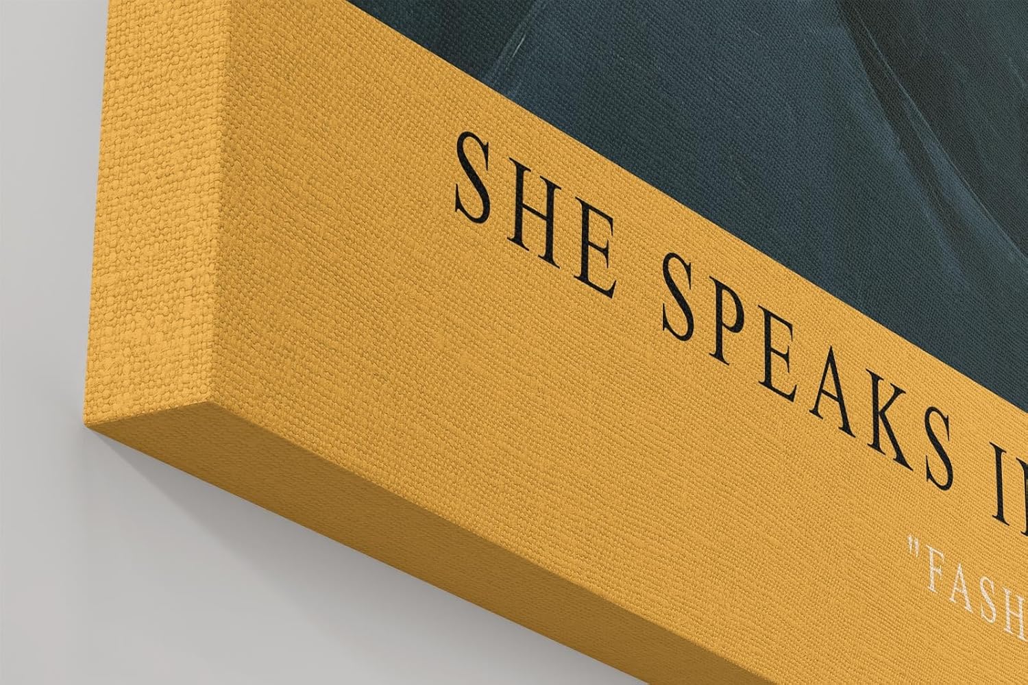 Paul Sinus Wandbild in 40x60cm She Speaks in Shades – modernes Porträt einer Frau mit gelber Sonnenbrille und Lippenstift, Fashion-Art in ausdrucksstarkem Stil